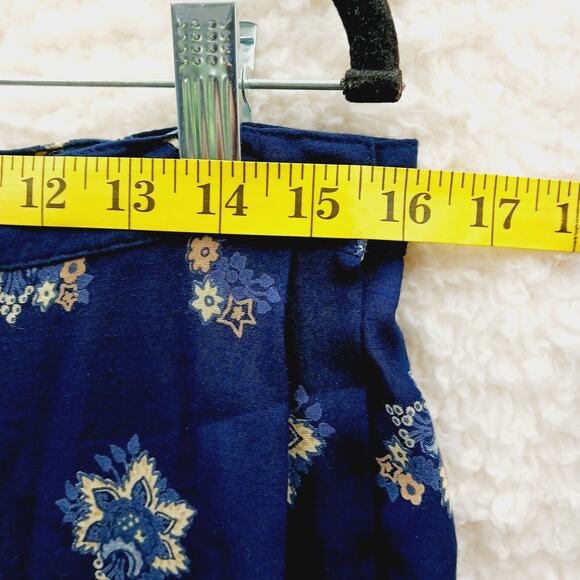 Skirt Maxi ID Distinctions Navy Boho Romantic Bloomcore Coastal Grandma Size 14 - Picture 4 of 11